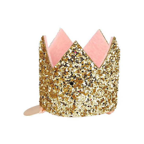 Mini Gold Glitter Crown Hair Clip