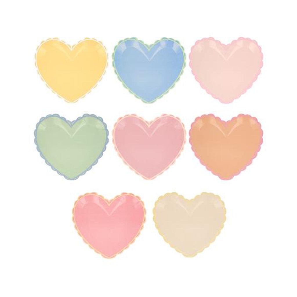 Pastel Hearts Party Plates - Small