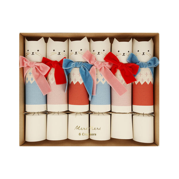 Velvet Bow Cat Holiday Crackers