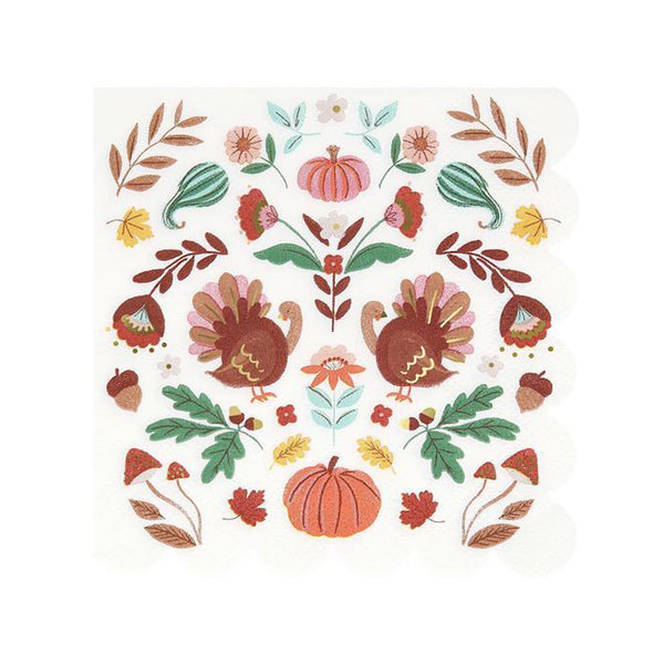 Folk Fall Luncheon Napkins