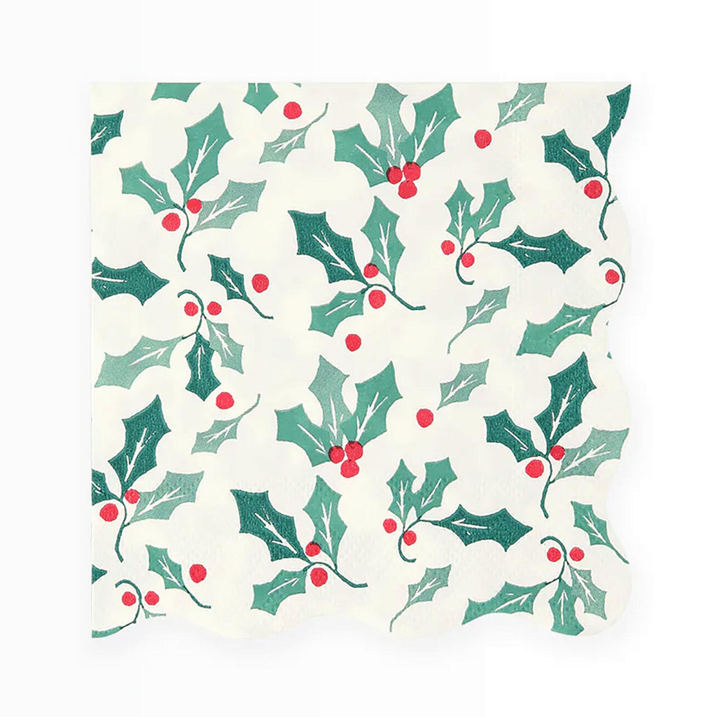 Holly Pattern Beverage Napkins