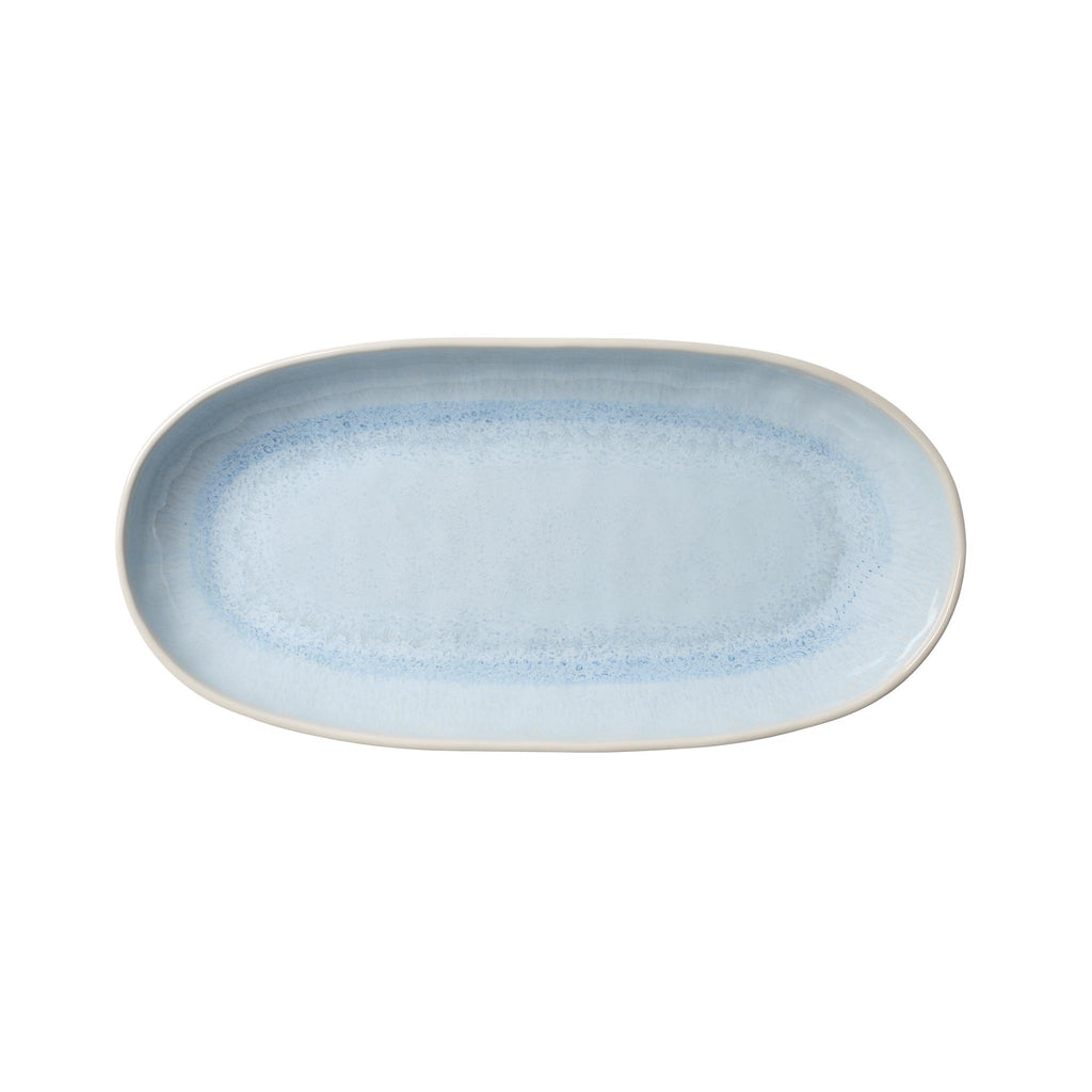 Blue Reactive Glaze Melamine Oval Appetizer Tray