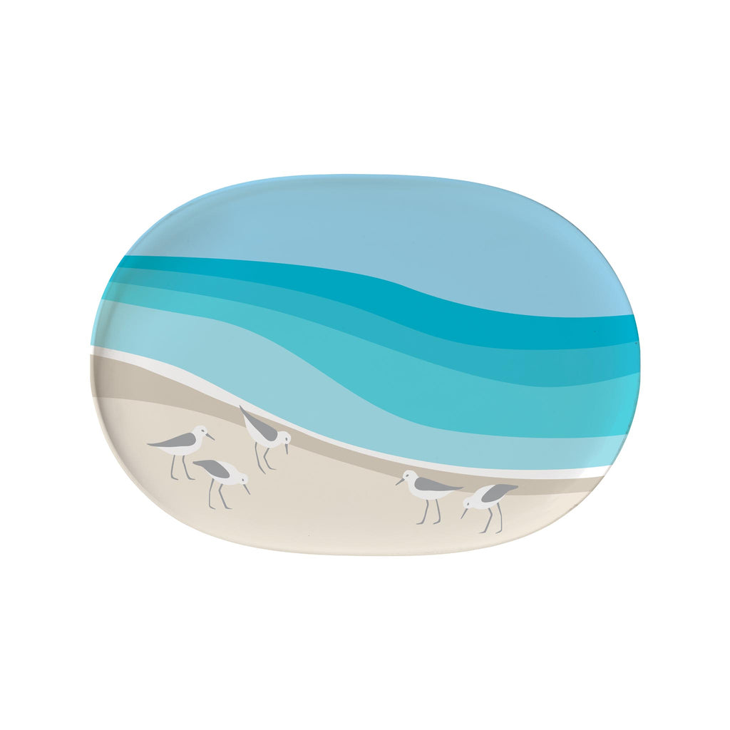 Kate Nelligan Sandpipers Melamine Oval Serving Tray