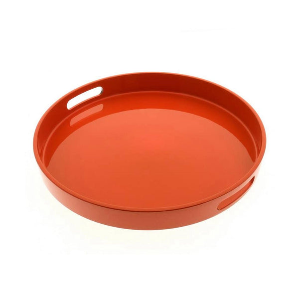Persimmon Orange Lacquer Round Tray