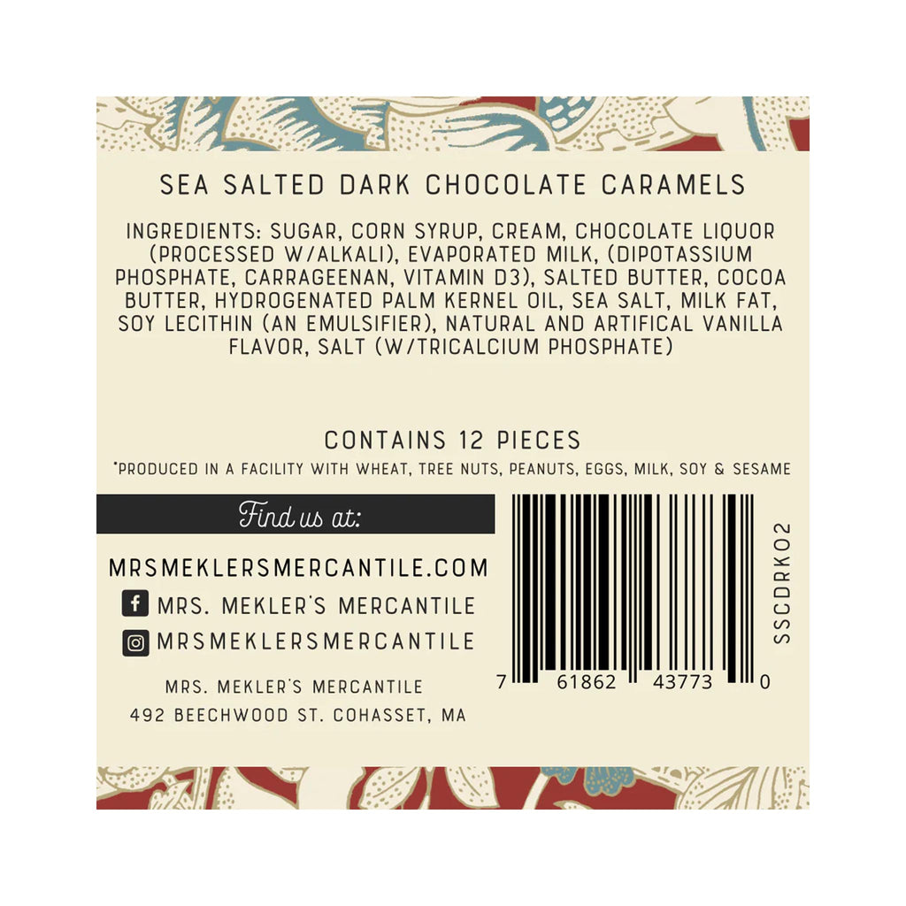 Dark Chocolate Sea Salted Caramels - ingredients