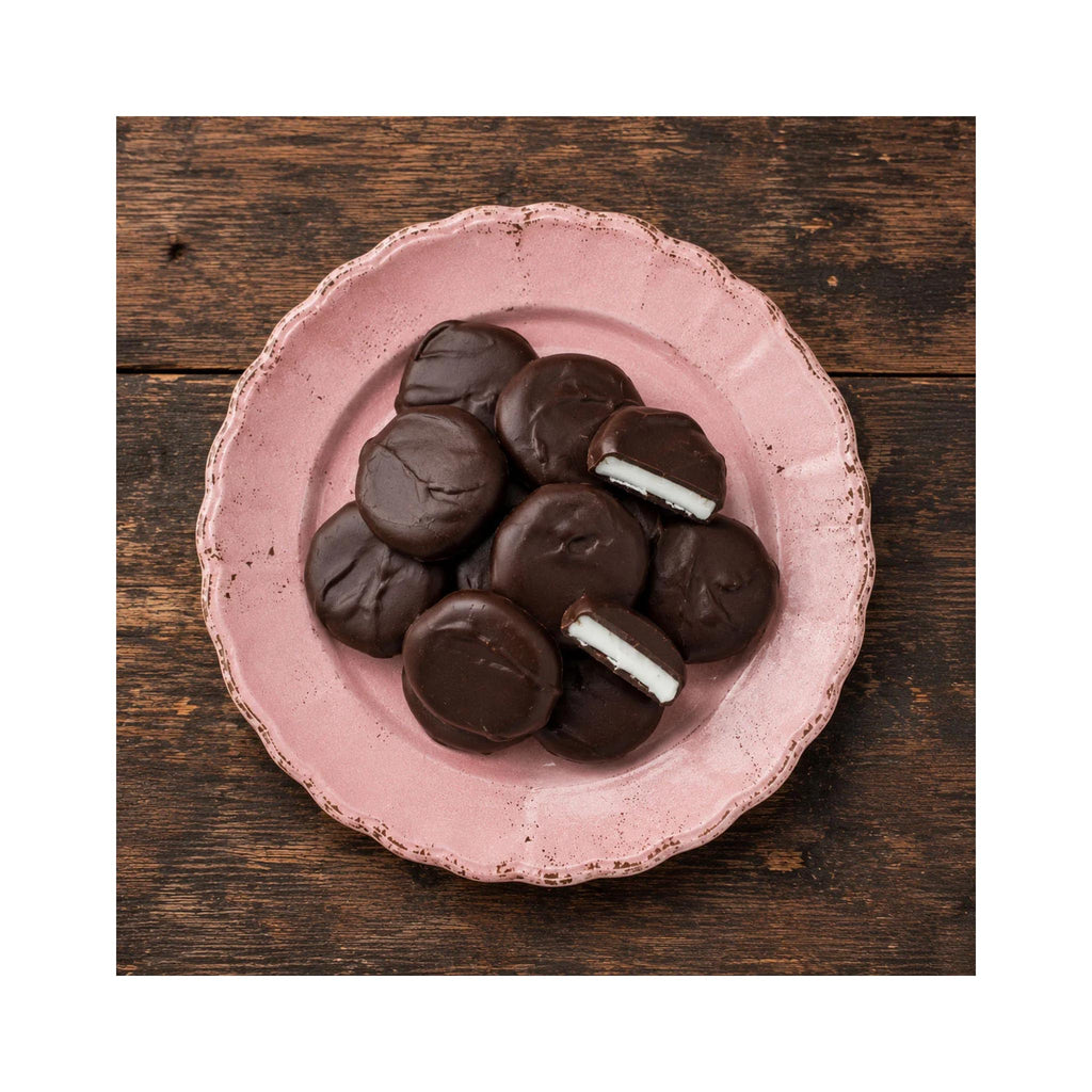 Dark Chocolate Peppermint Patties - on plate