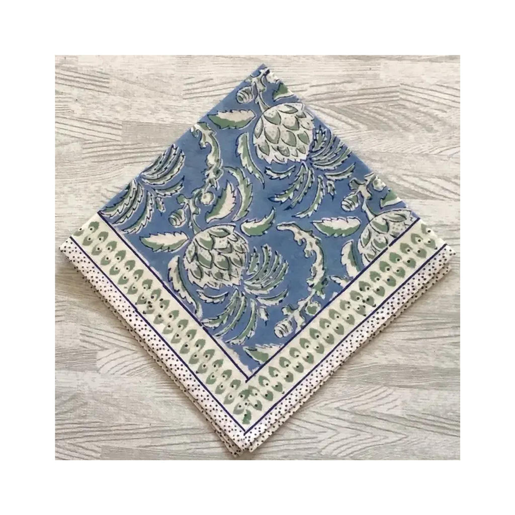 Block Printed Napkin - Thistle Blue