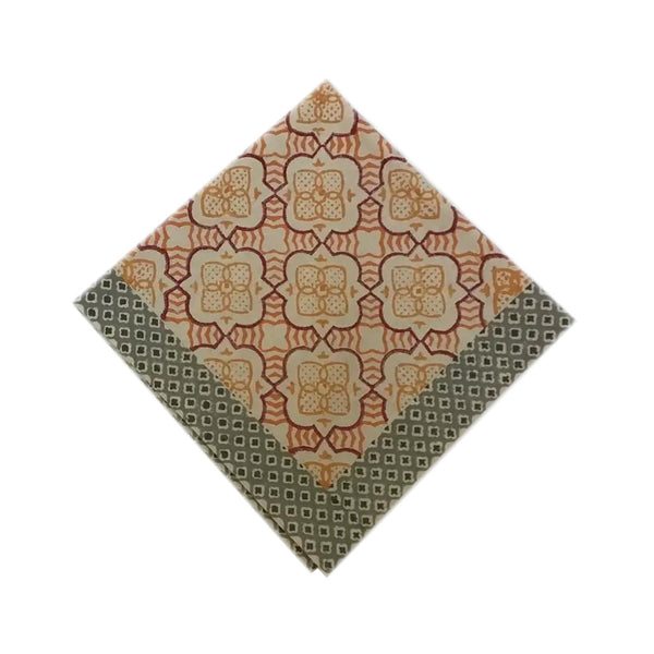 Block Printed Napkin - Porto Tile Multi