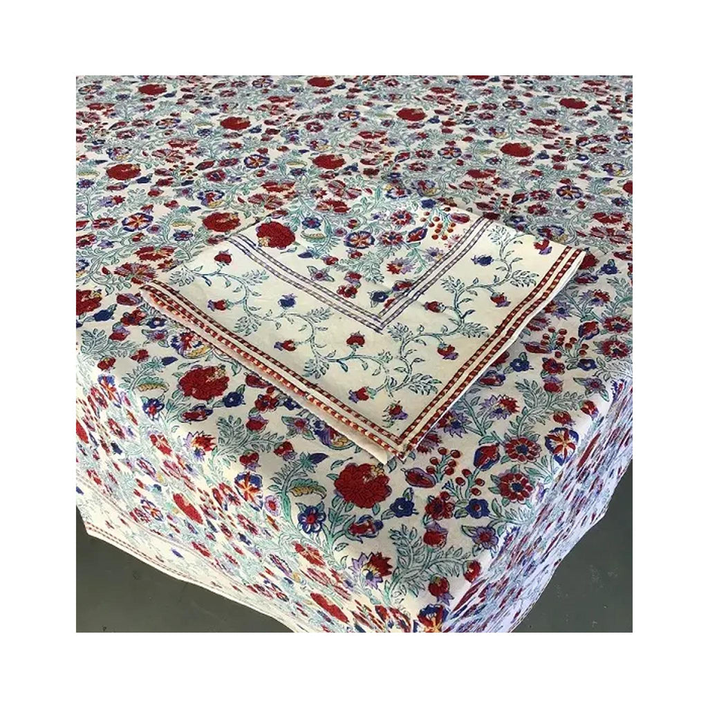 Block Printed Tablecloth -Summertime Bright - Round