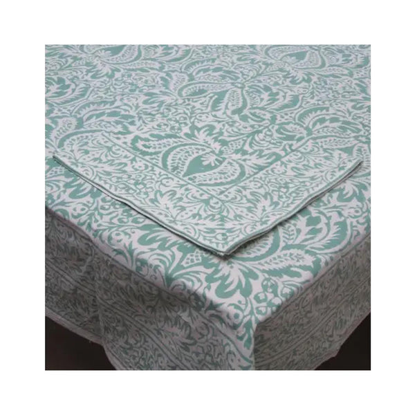 Block Printed Tablecloth -Cypress Marine - Round