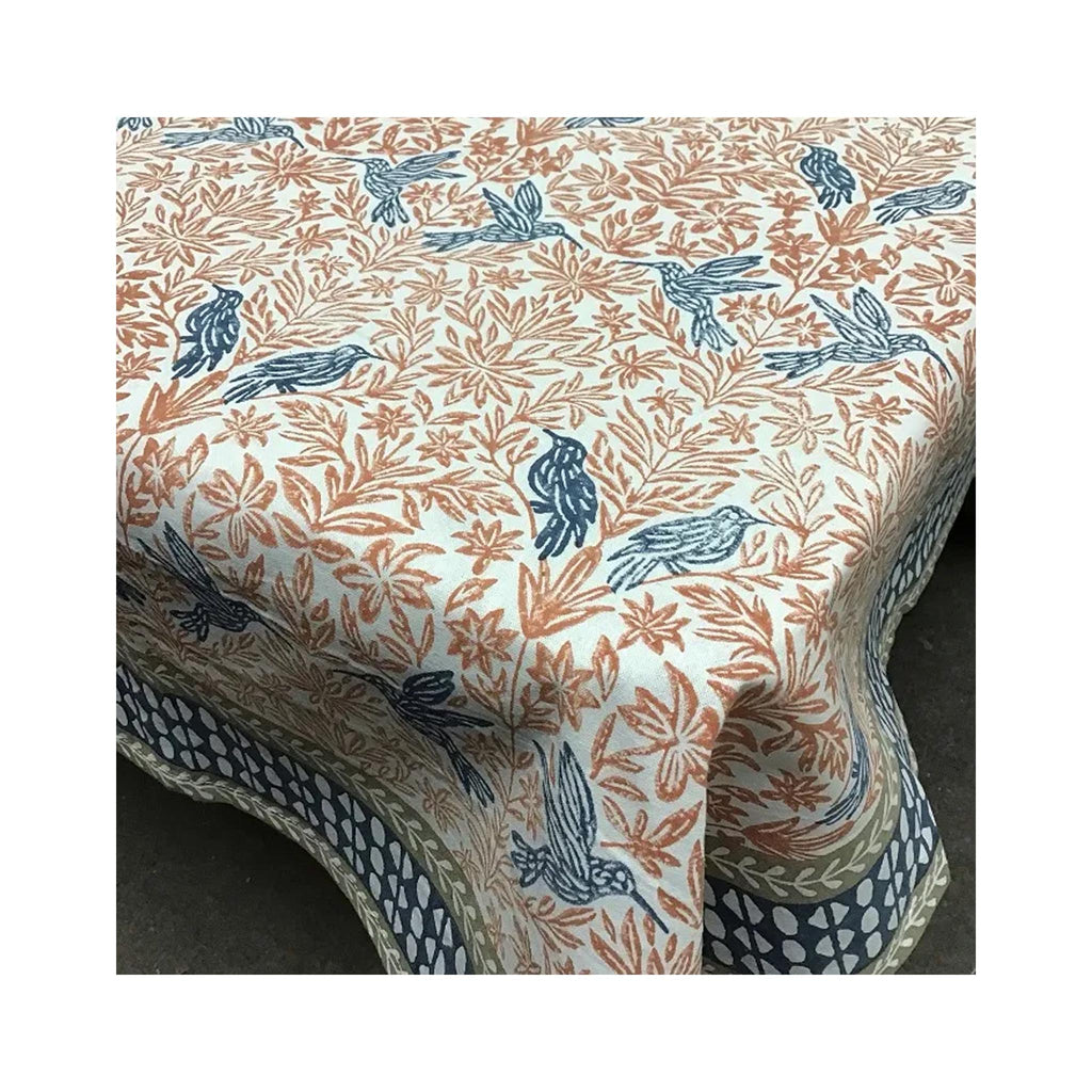 Block Printed Tablecloth - Edith Birds