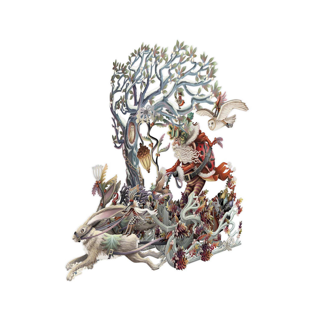 3D Hare Racing Holiday Card