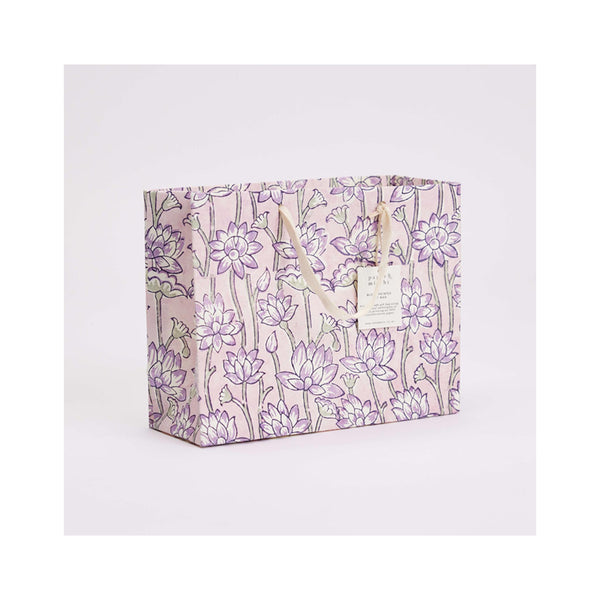 Paper Mirchi Gift Bags - Lavender Lotus -Medium