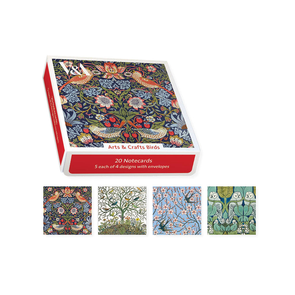 V & A Arts & Craft Birds Boxed Cards Set of 20