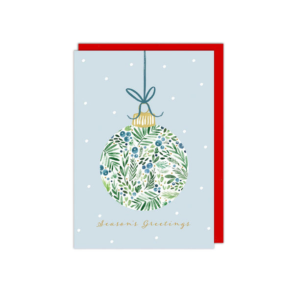 Holiday Boxed Cards - Blue Christmas Ornament