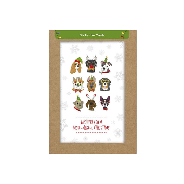 Holiday Pets  Set of 6 Cards - Woof-derful Christmas