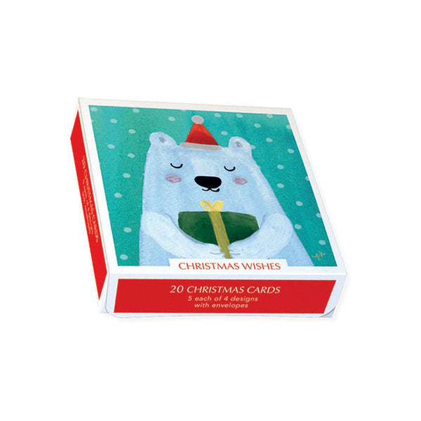 Holiday Boxed Cards - Christmas Wishes - Design 4 and box