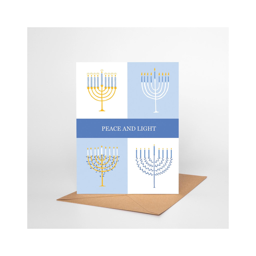 Peace and Light Hanukkah Menorahs Boxed Cards - card