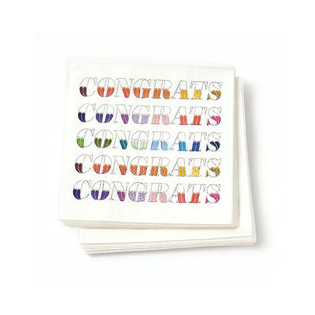 Colorful Congrats Party Beverage Napkins