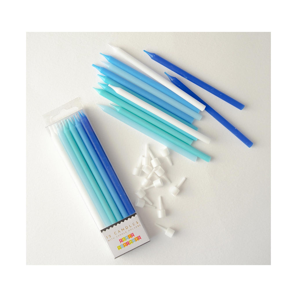 Blue Gradient Candles Set of 12