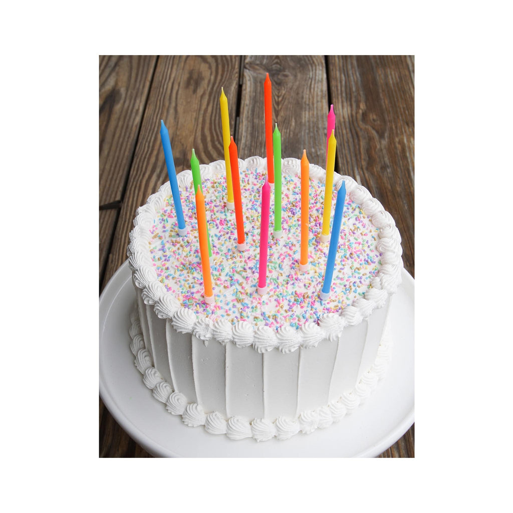 Neon Rainbow Birthday Candles Set