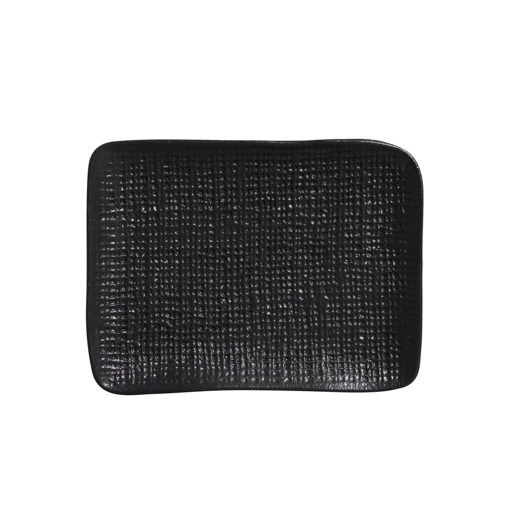 Black Matte Rectangular Juta Platters - Small