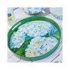 White Hydrangeas 15" Round Tray