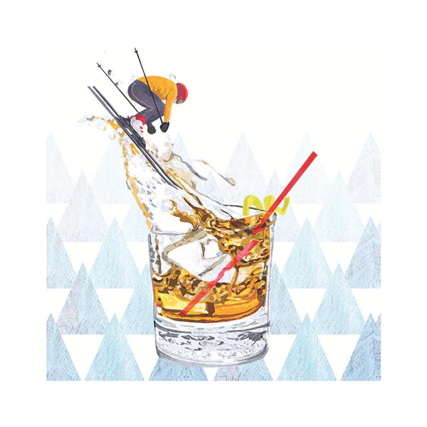 Après Ski Bourbon Beverage Napkins