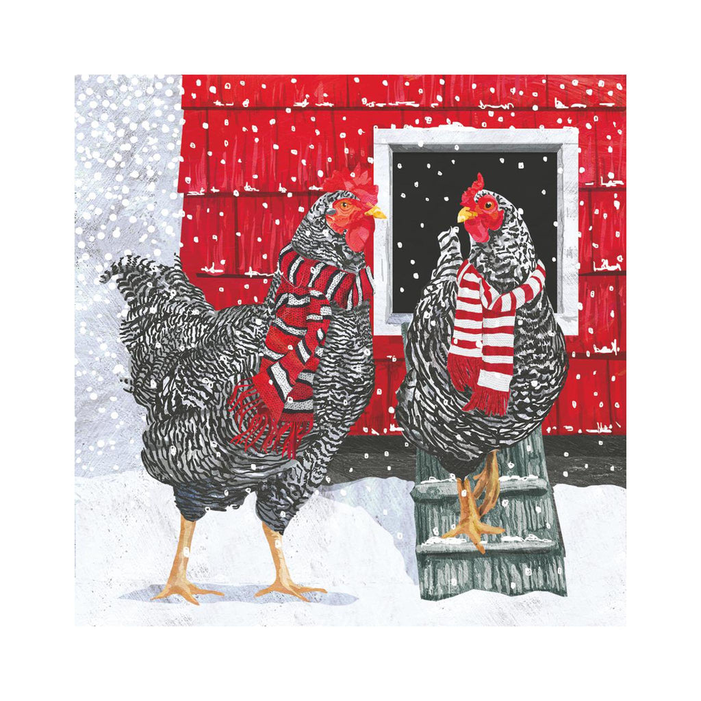 Holiday Hens Beverage Napkins