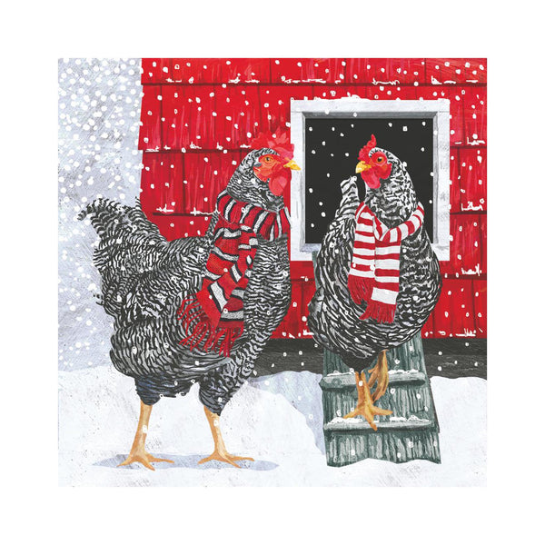 Holiday Hens Beverage Napkins