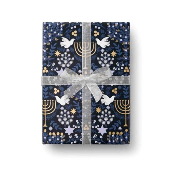 Laurel Menorah Gift Wrap Roll