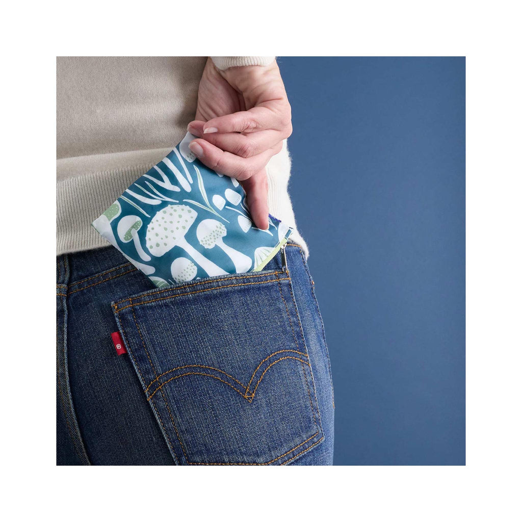 Reusable Blu Shopping Bag - Mushrooms - in storage bag