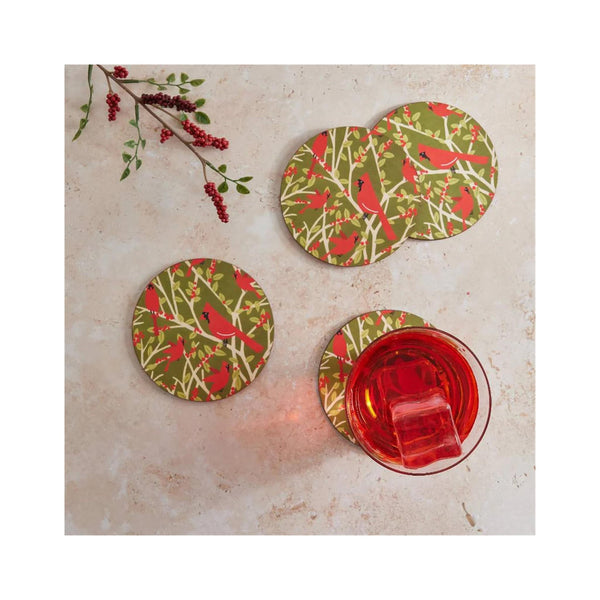 Red Cardinal Coaster Set of 4