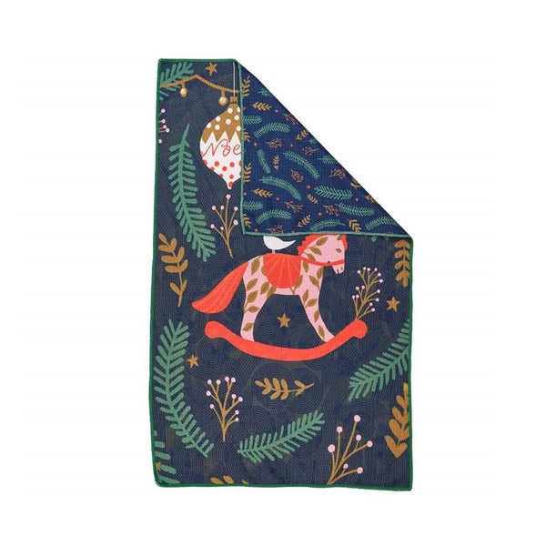 Holiday Horse Blu Kitchen Towel