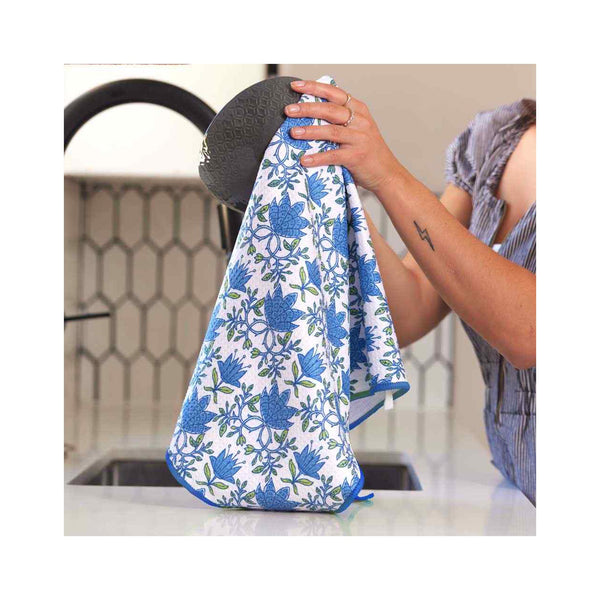 Tilly Blu Kitchen Towel - in use