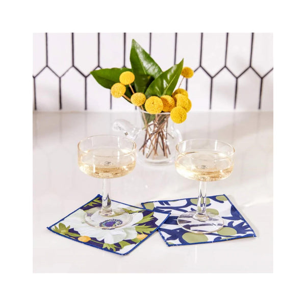 Anemone Poppy Blu Cocktail Napkins Set of 8