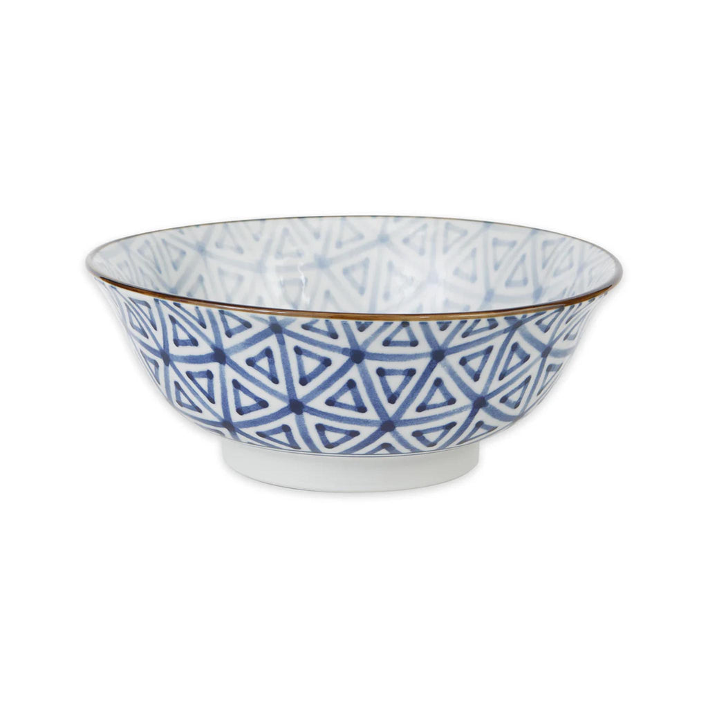 Japanese Soup Bowls - Blue & White- Large - Triangles