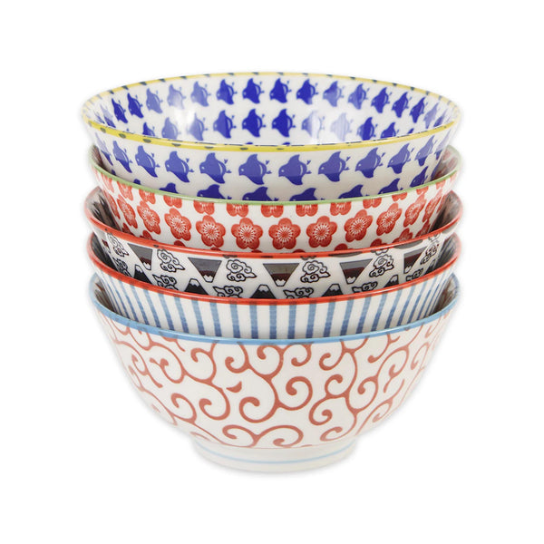 Japanese Donburi Bowls - Colorful Patterns - Medium