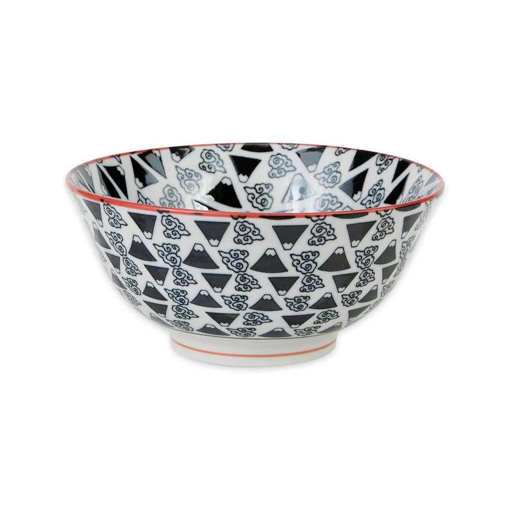 Japanese Donburi Bowls - Colorful Patterns - Medium - Black Mt. Fuji