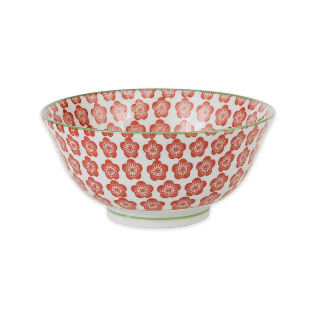 Japanese Donburi Bowls - Colorful Patterns - Medium - Bright Red Blossoms