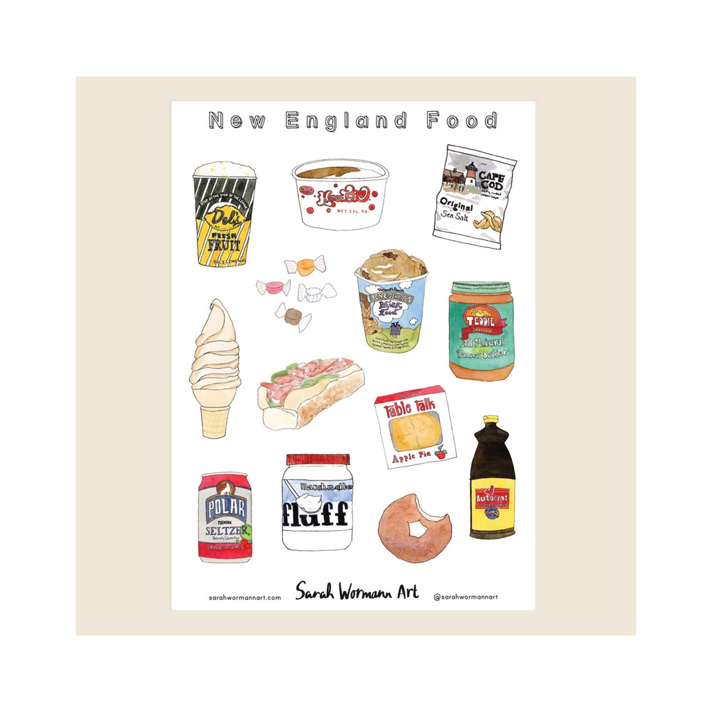 New England Foods Vinyl Sticker Sheet 