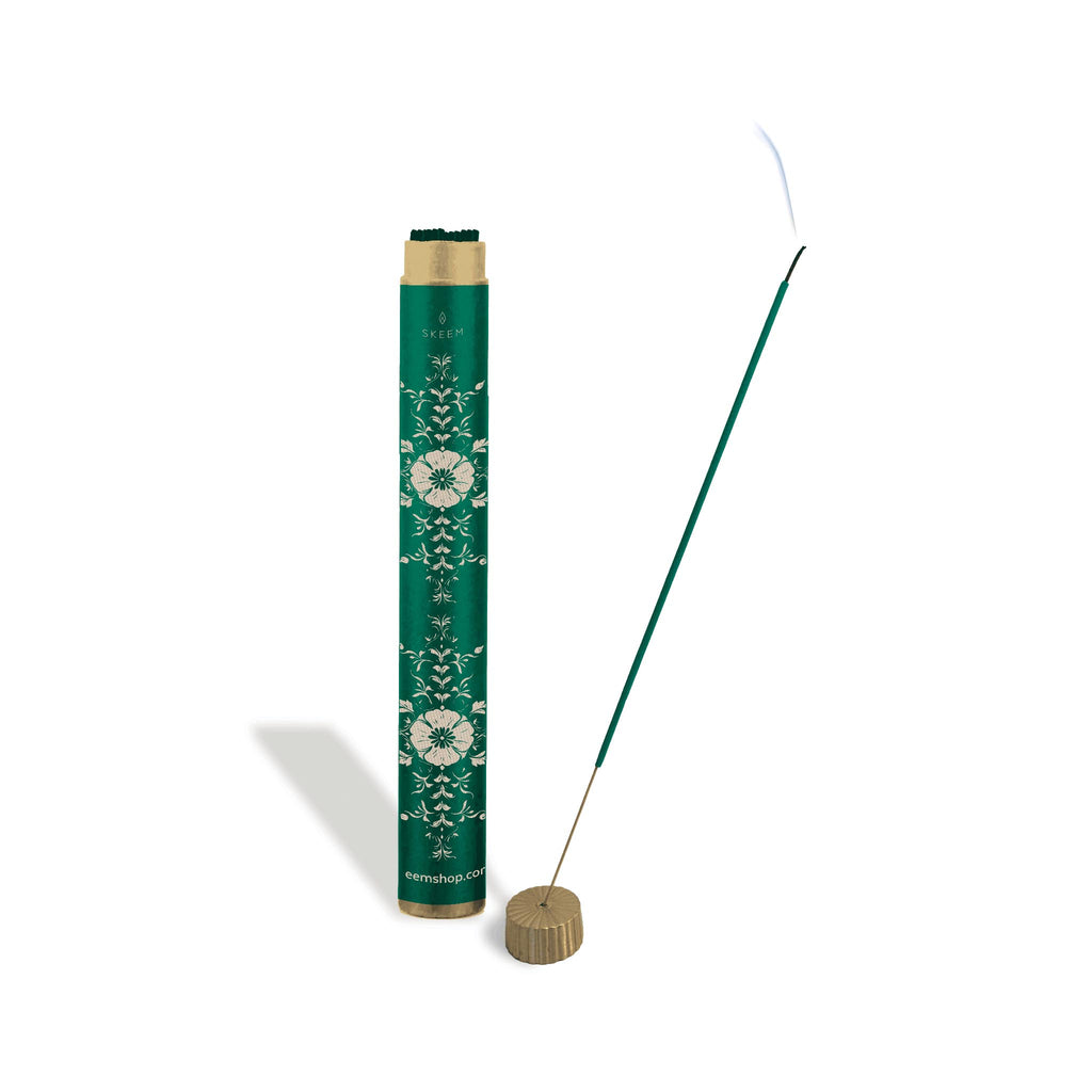Skeem Velvet Pear Gilded Incense with Brass Holder