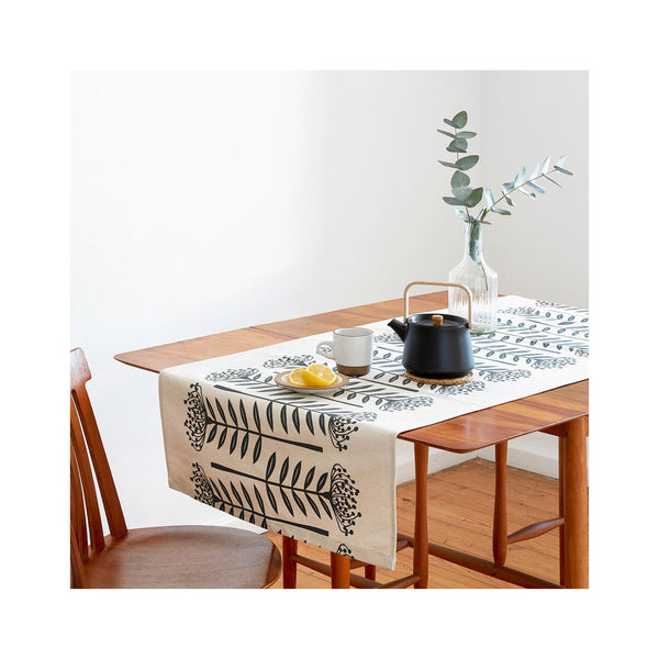 Tall Protea Charcoal Table Runner 