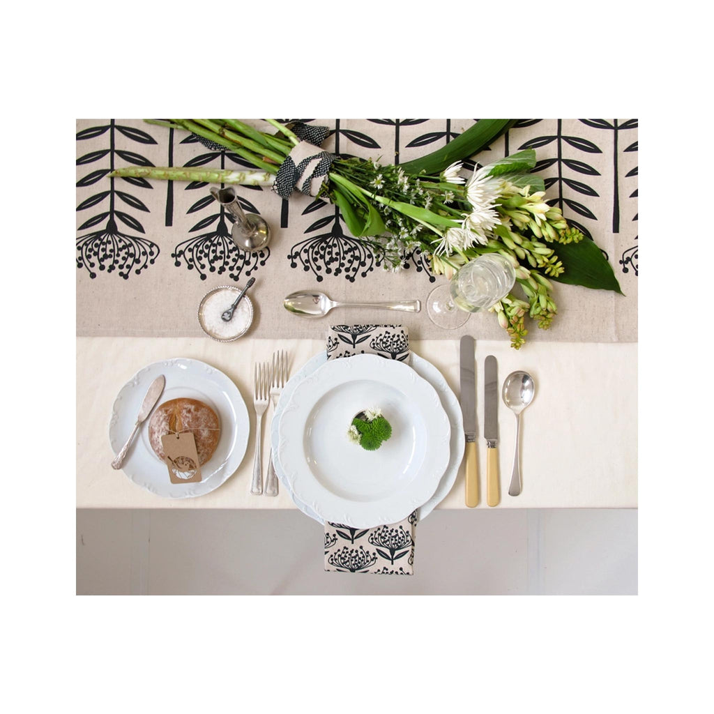 Tall Protea Charcoal Table Runner 