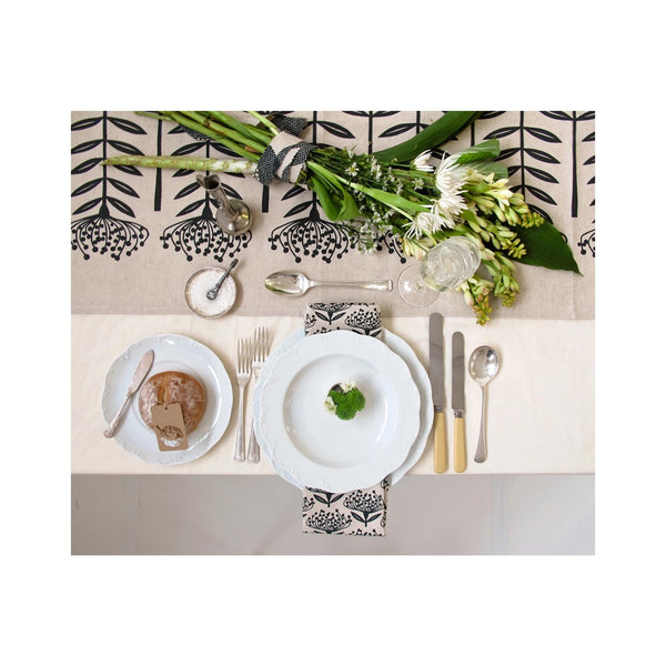 Tall Protea Charcoal Table Runner 