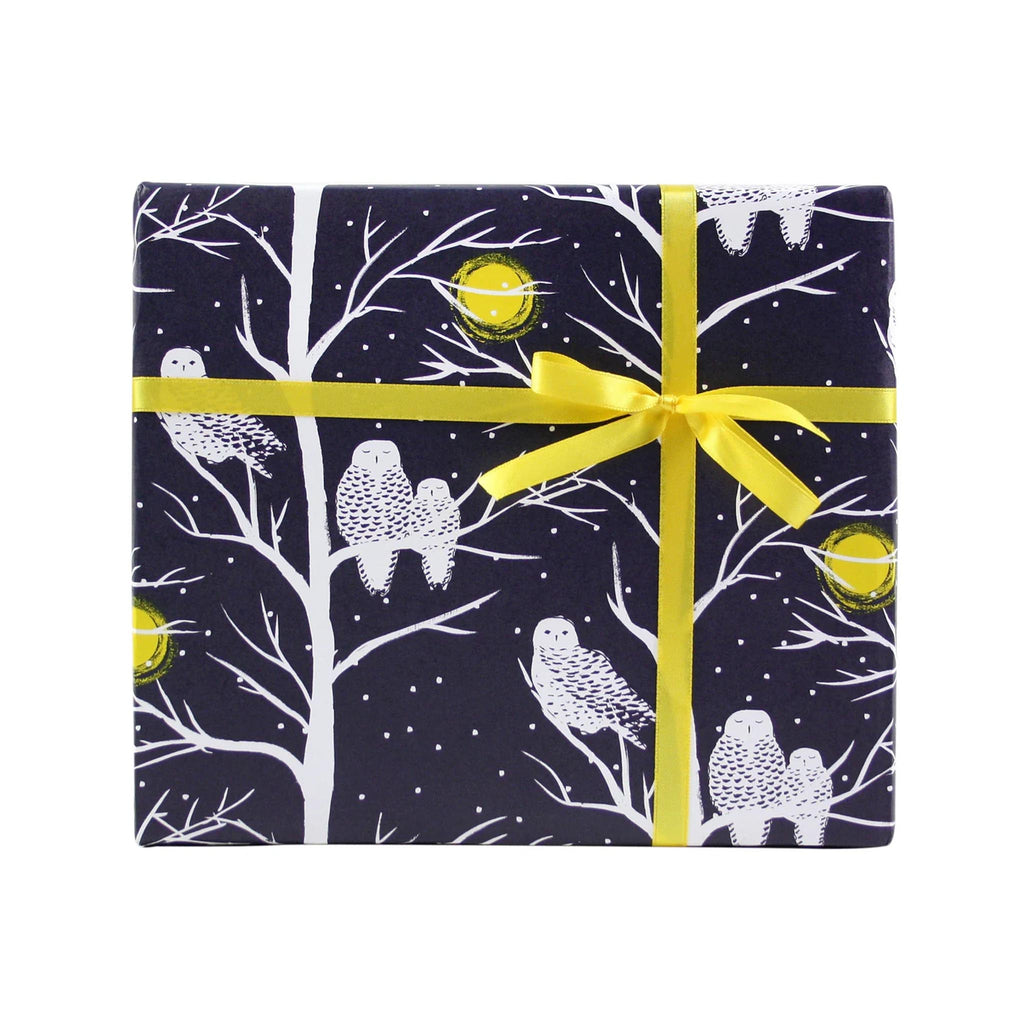 Smudge Ink Wrapping Paper Rolls - Holiday Patterns - Peaceful Owls