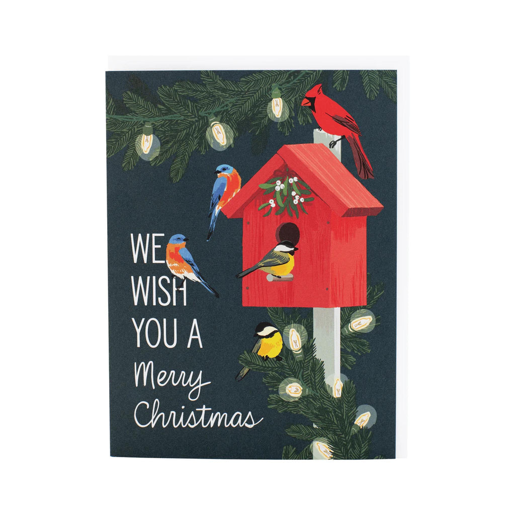 Birdhouse with Twinkle Lights Christmas Boxed Cards