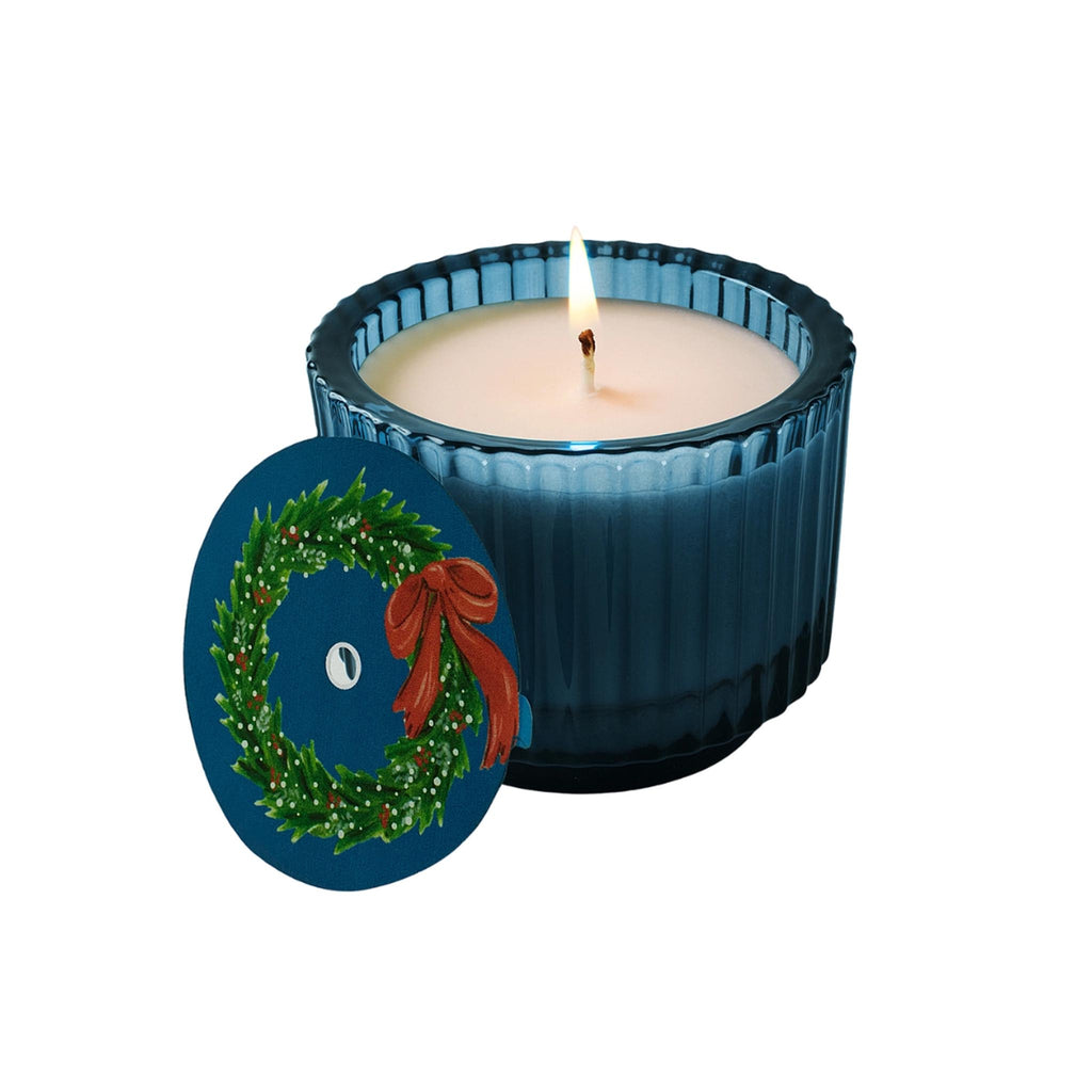 Home for the Holidays Roland Pine Single Wick - Ribbed Glass
