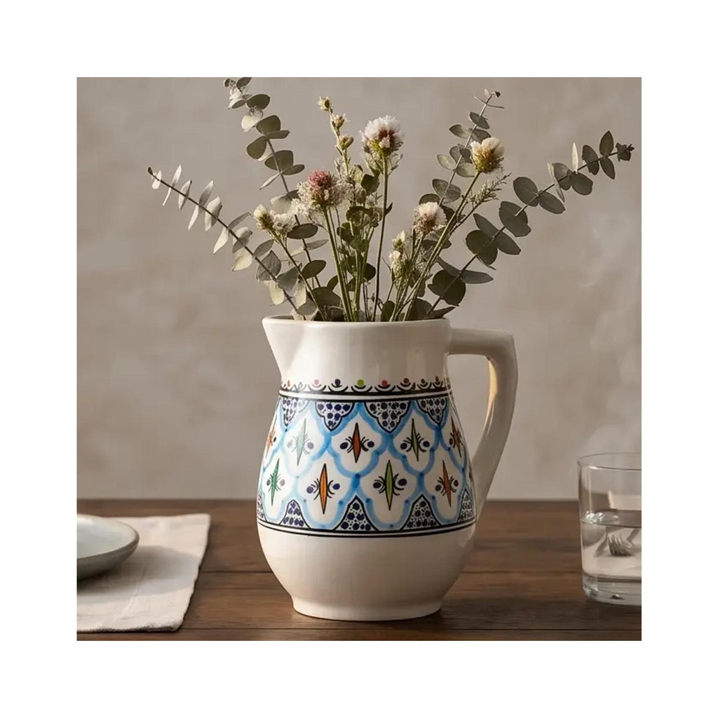 Rosette Ceramic Pitcher - in use as vase