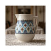 Rosette Ceramic Pitcher - on table